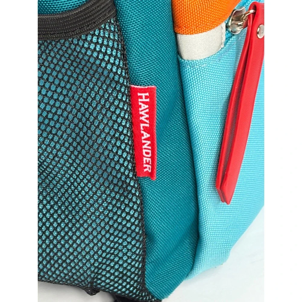 Hawlander Colorblock Backpack Teal Orange Blue Kids School Travel Bag